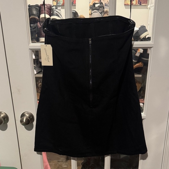 Denim Black Strapless Dress - Picture 2 of 3